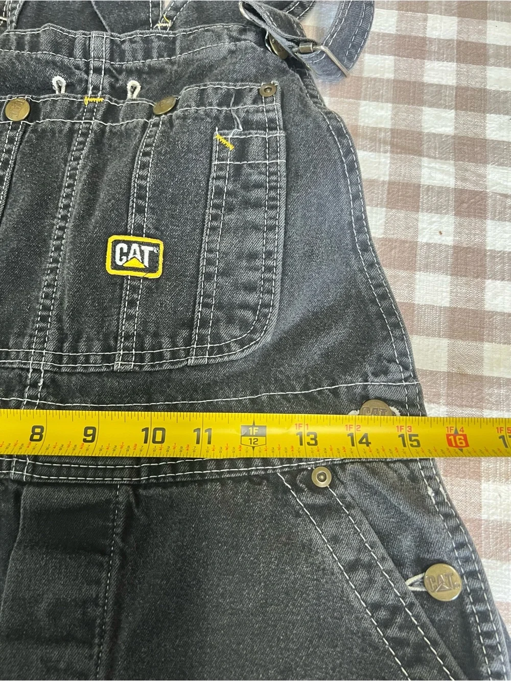 Denim overall shorts black denim size 28